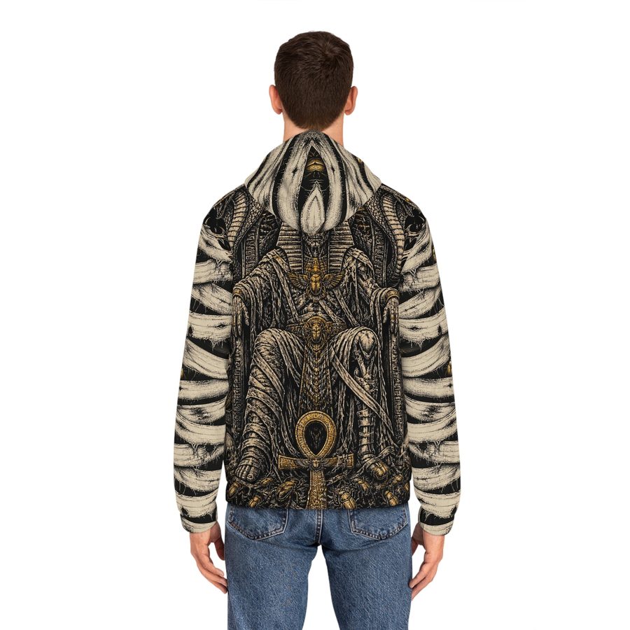 Mummy Zip Hoodie, worn back view showing the full back print